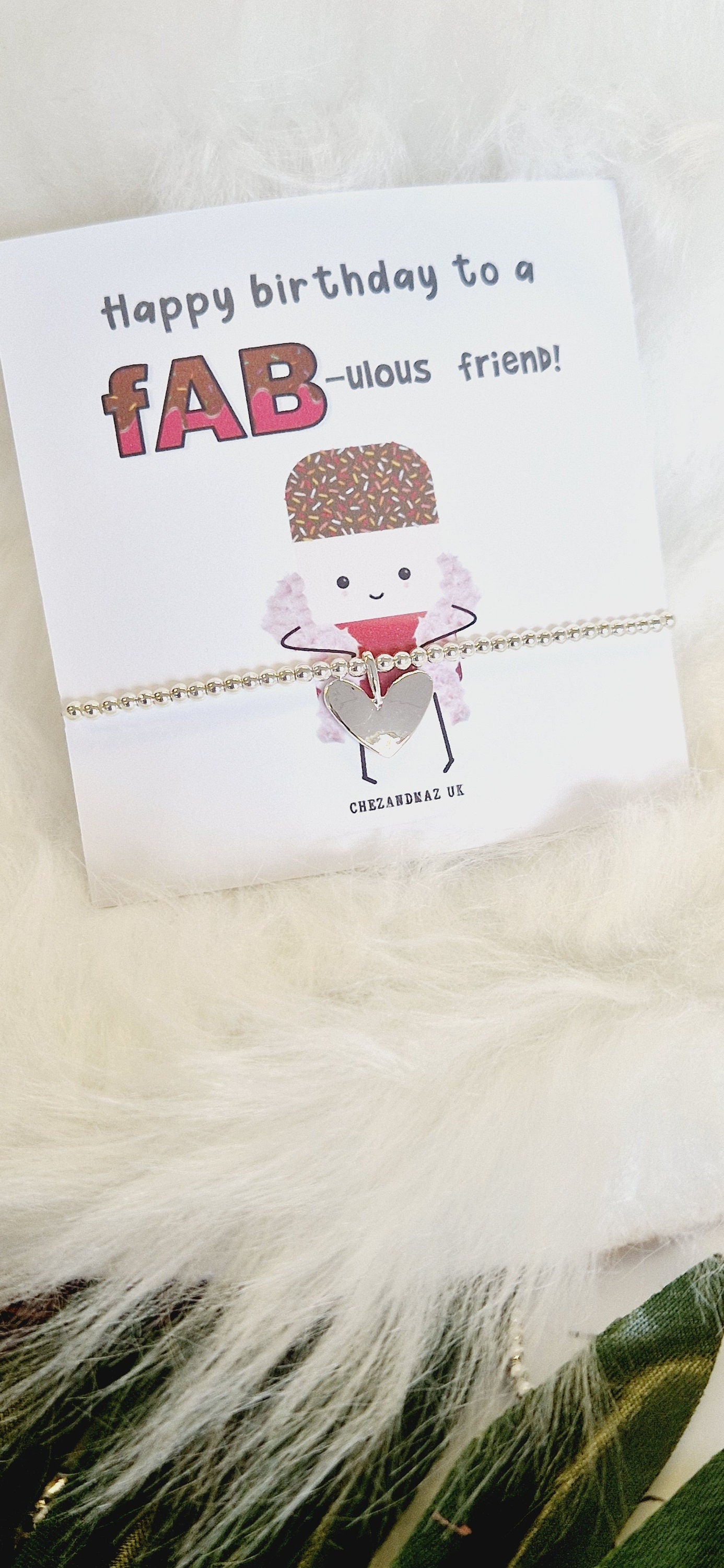 Happy Birthday to a FAB-ulous friend I  Fab Bracelet I Birthday Gift I Milestone Birthdays I Funny, Charm Bracelet
