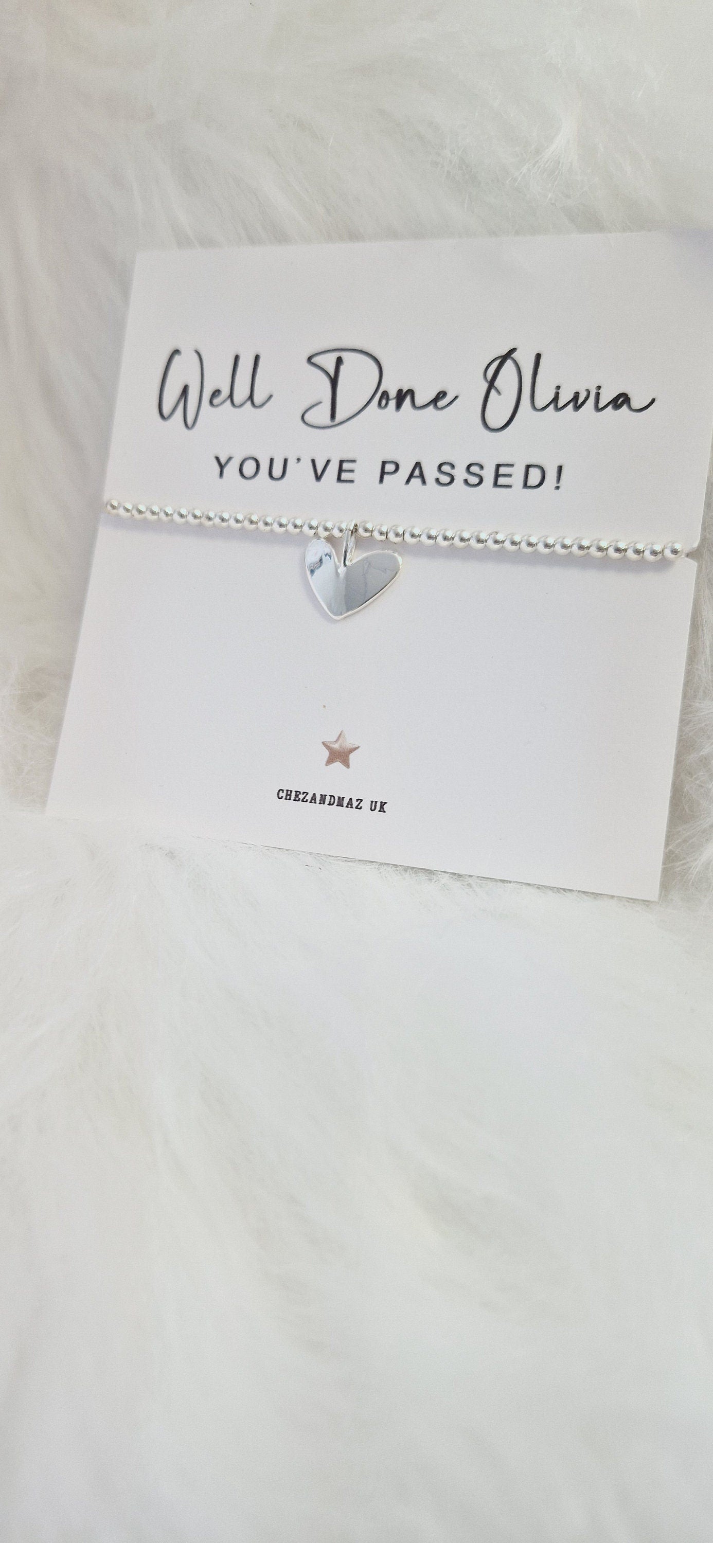 You've passed Personalised Congratulations Charm Bracelet: Silver Plated Heart -