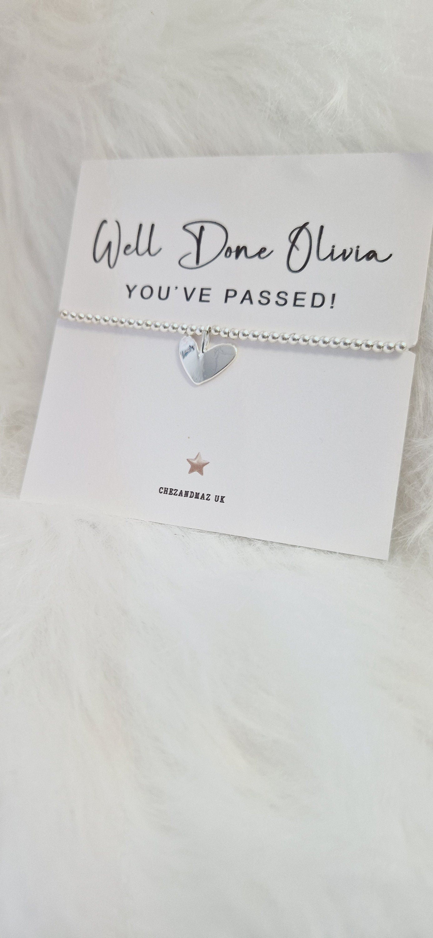 You've passed Personalised Congratulations Charm Bracelet: Silver Plated Heart -