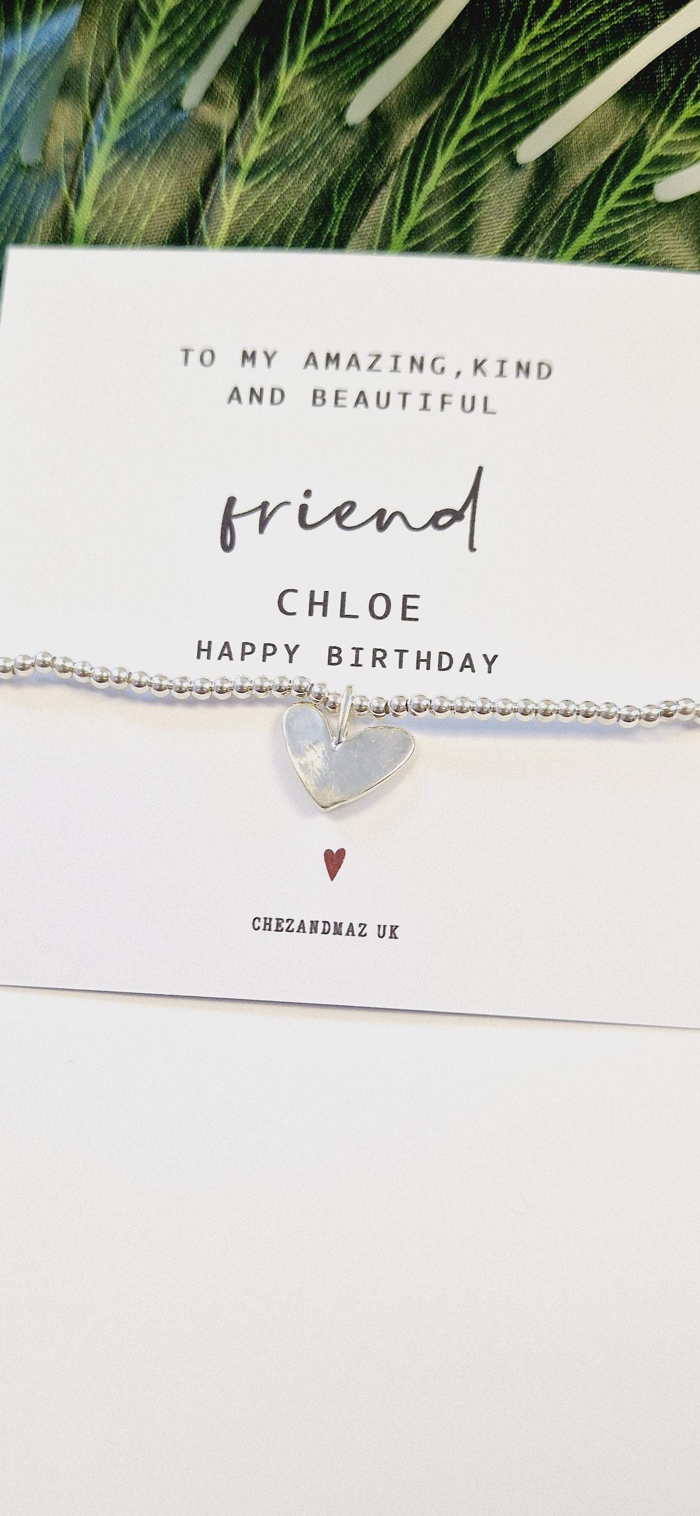 Personalized Silver Plated Heart Charm Friend Bracelet