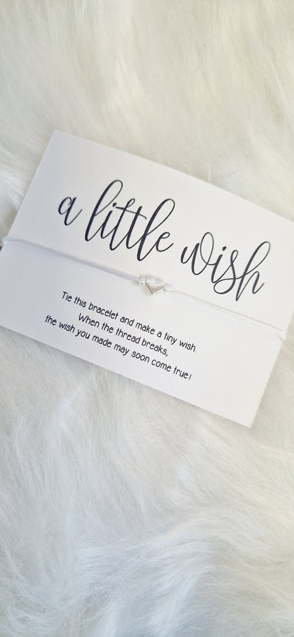 Bulk Personalised Wish Bracelet: Silver Heart Charm, Custom Message Card