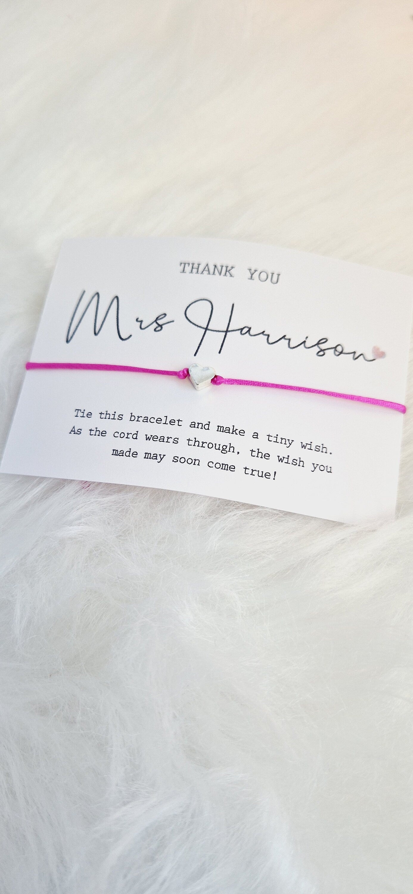 Bulk Personalised Teacher Gift-I Teacher Appreciation I Wish Bracelet Children Leaving School | End of School Gift I t46