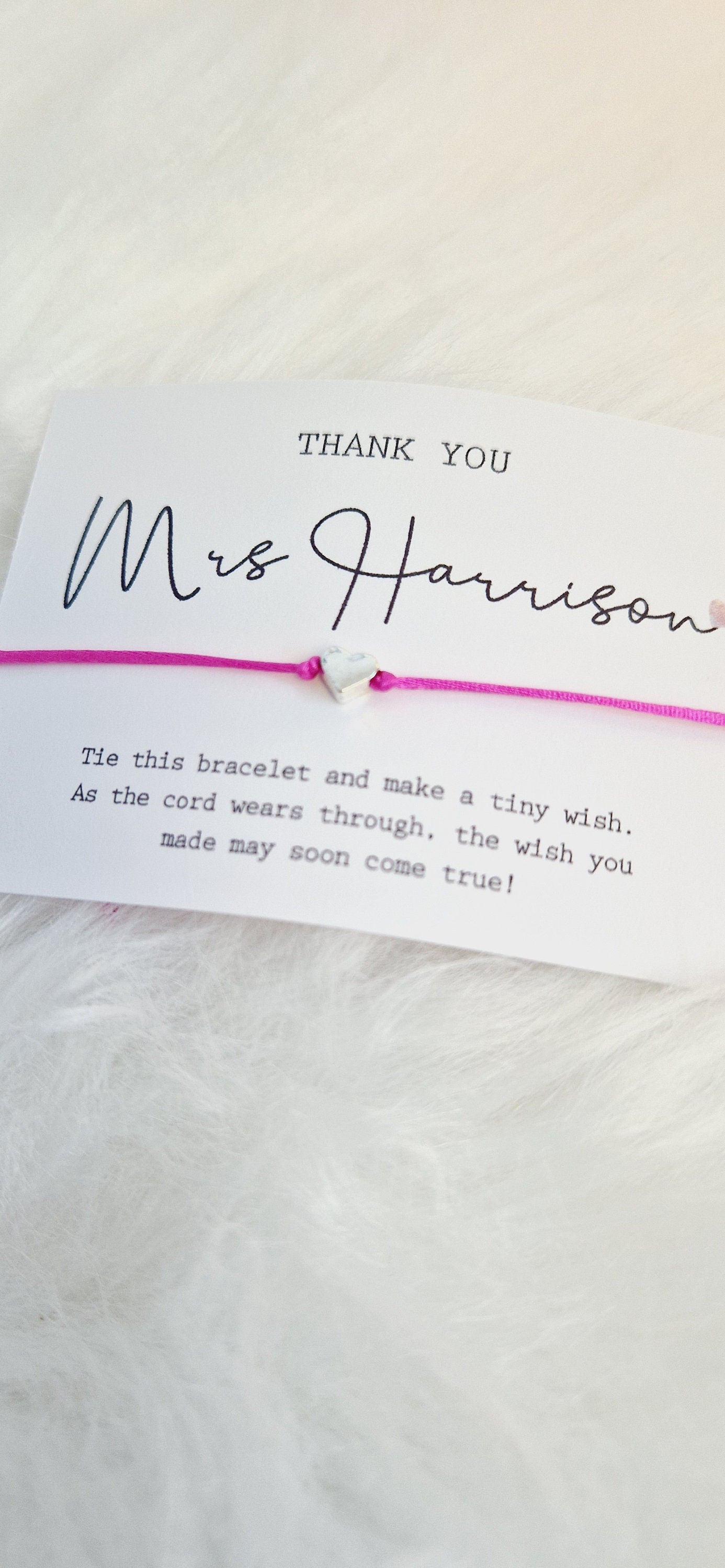 Bulk Personalised Teacher Gift-I Teacher Appreciation I Wish Bracelet Children Leaving School | End of School Gift I t46