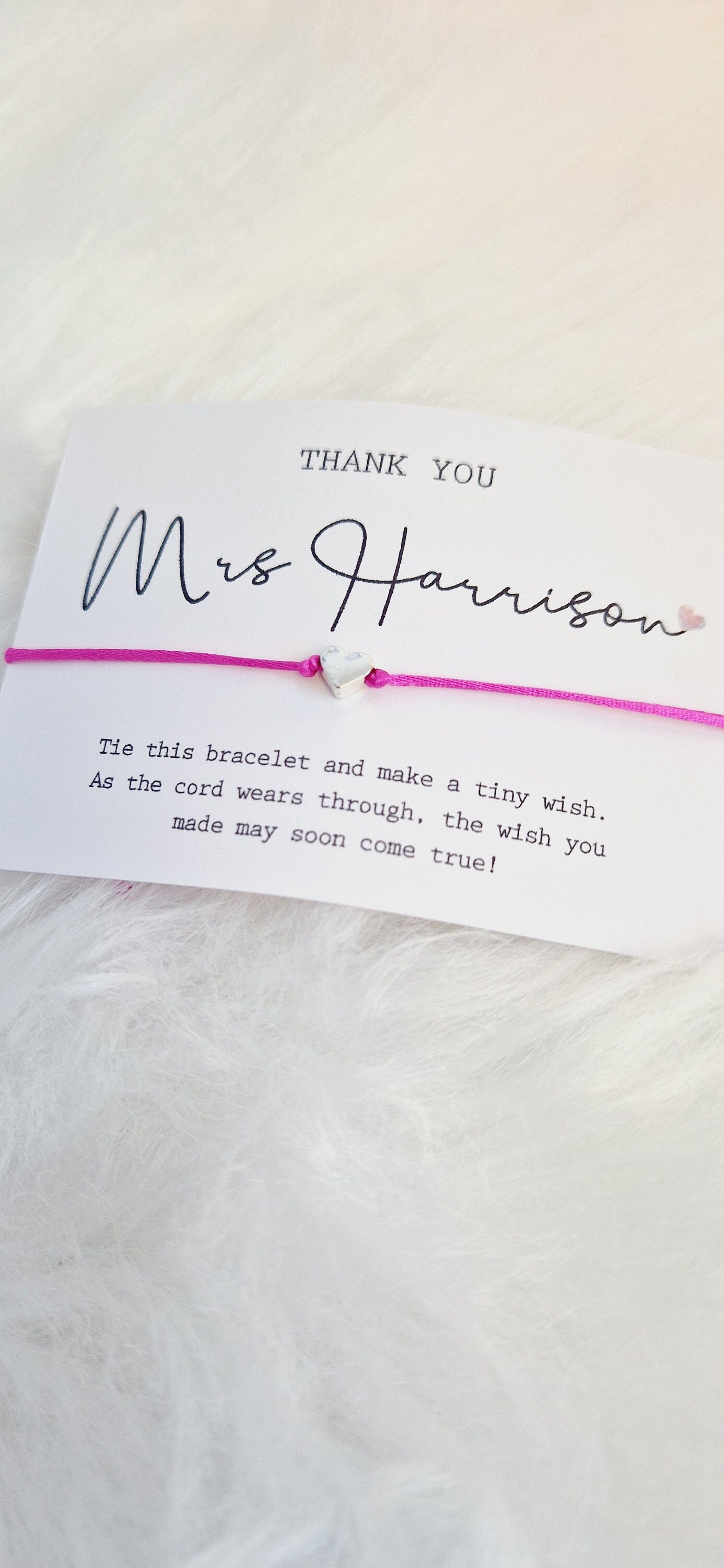 Bulk Personalised Teacher Gift-I Teacher Appreciation I Wish Bracelet Children Leaving School | End of School Gift I t46