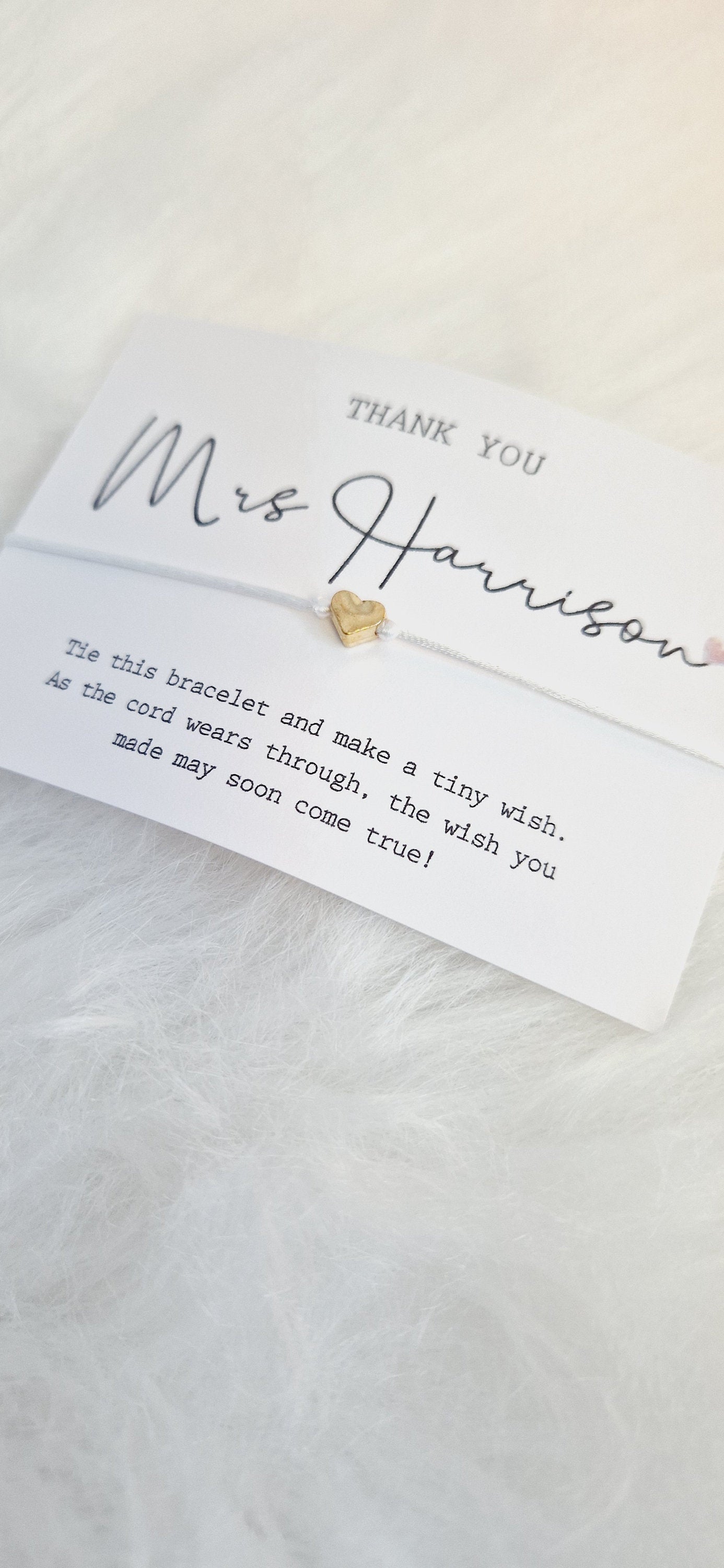 Bulk Personalised Teacher Gift-I Teacher Appreciation I Wish Bracelet Children Leaving School | End of School Gift I t46