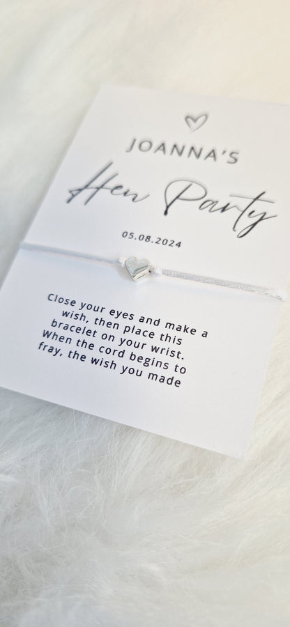 Personalized Hen Party Wish Bracelet: Bride Tribe Favor