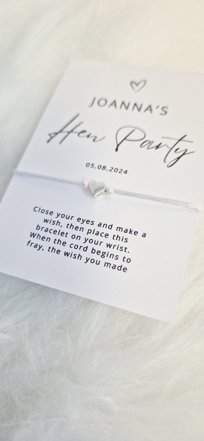 Personalized Hen Party Wish Bracelet: Bride Tribe Favor