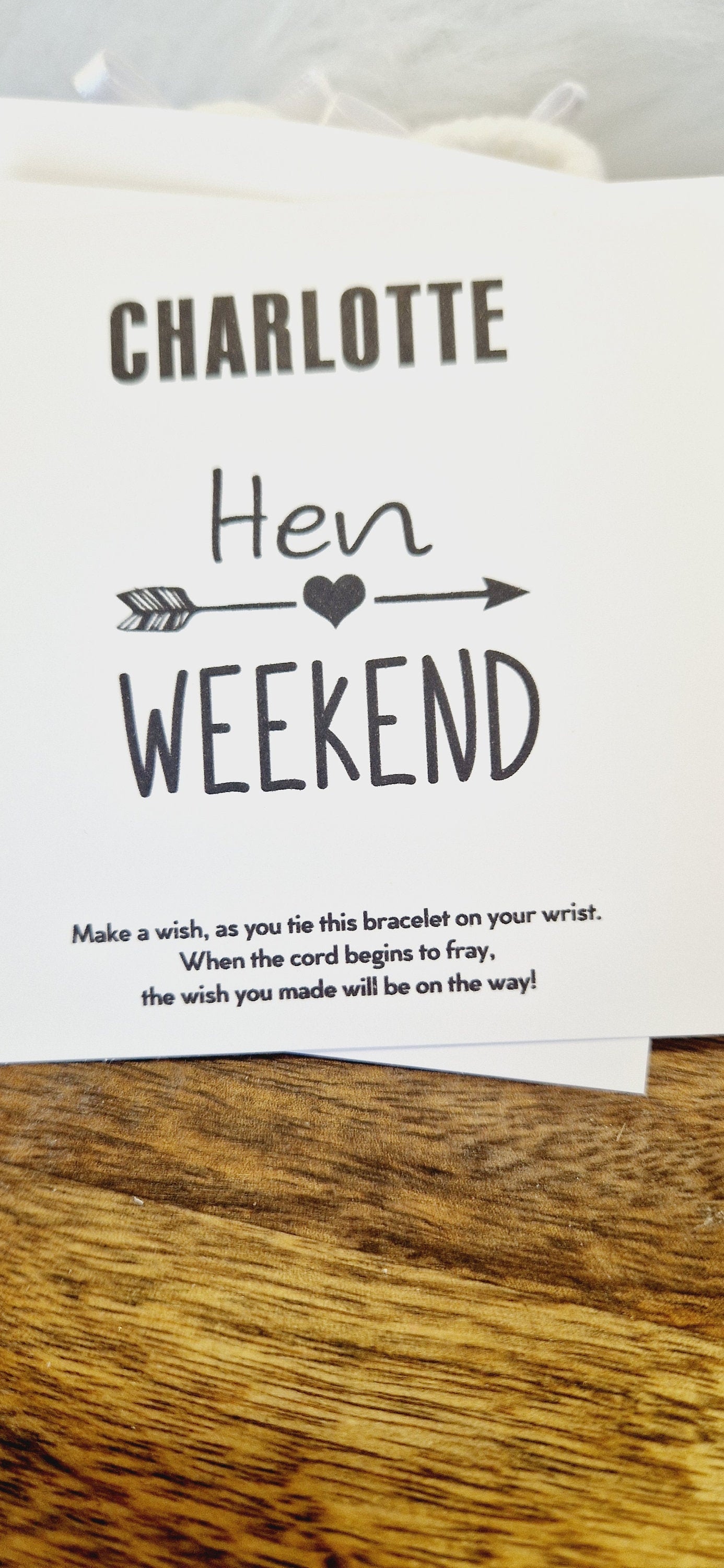 Personalised Individual Names Hen Party, Baby Shower Wish Bracelets - Personalised  - Goodie Bag Hen Weekend, Hen Do I Girls Weekend  I sa33