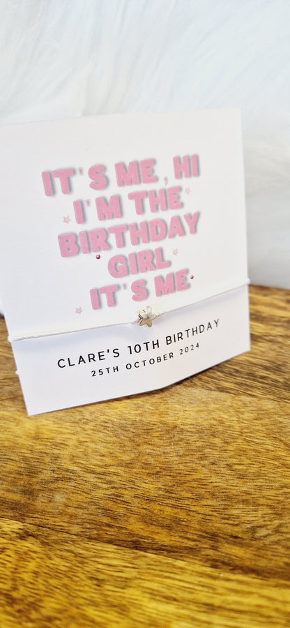Personalised Taylor Inspired Birthday Wish Bracelet | Swift Fan |  Taylor Fan | It's Me Hi I'm The Birthday Girl It's Me I TS98