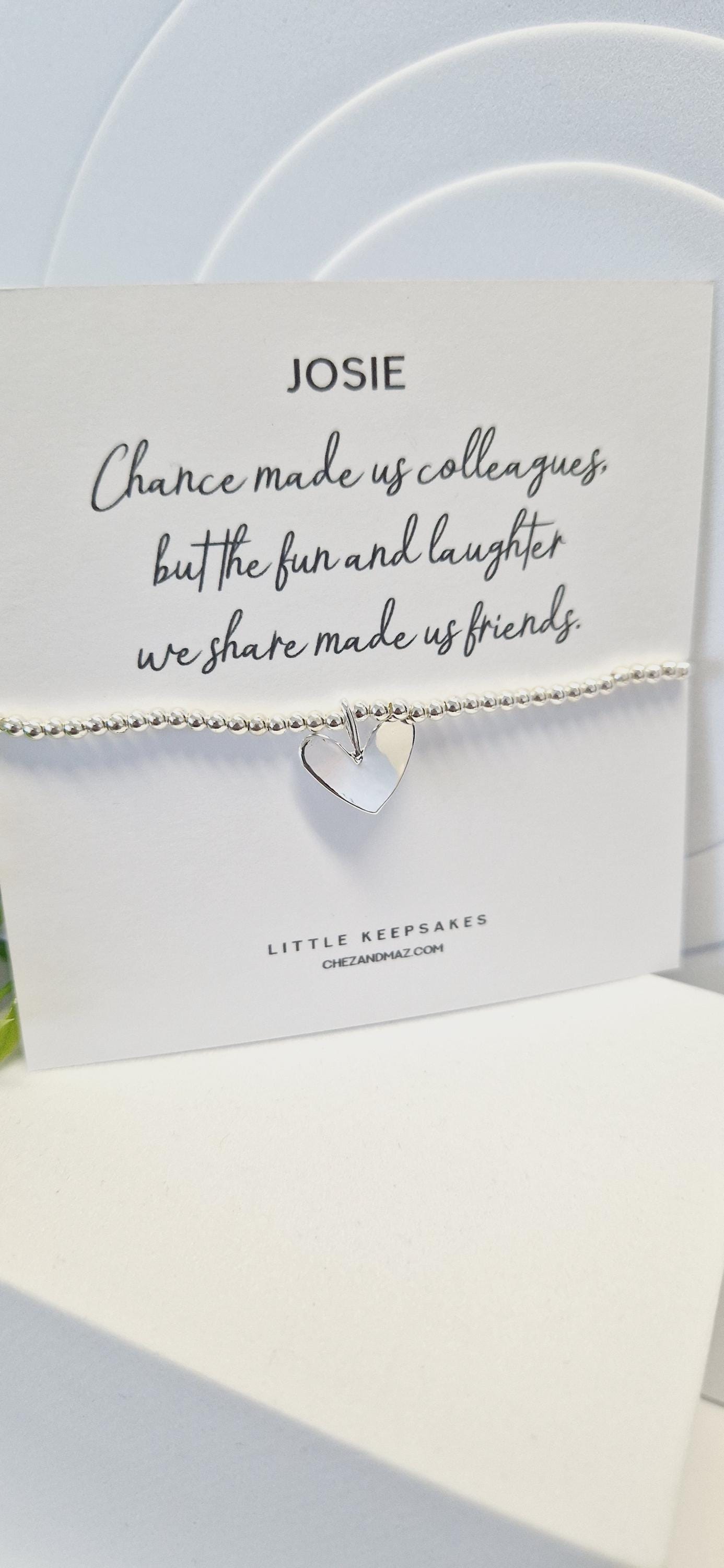 Chance made us colleagues, Personalised Silver Plated Charm Bracelet: Colleague Friendship Gift