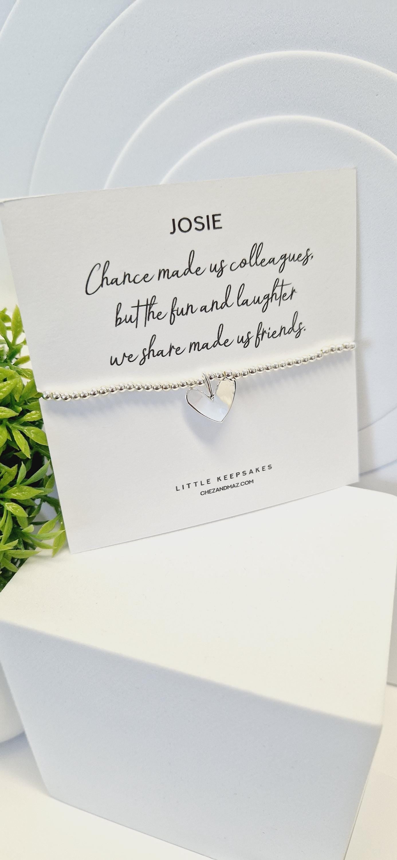 Chance made us colleagues, Personalised Silver Plated Charm Bracelet: Colleague Friendship Gift