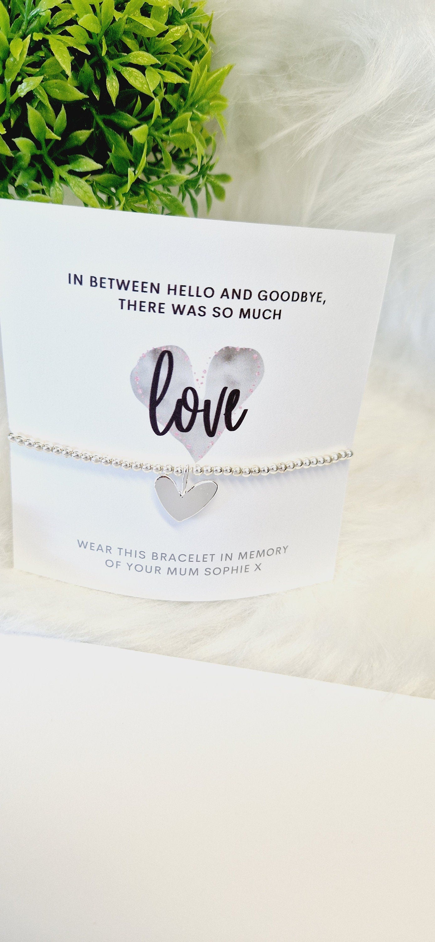 Personalised I Loss And Grief I Stretch Heart Charm Bracelet I Bereavement Silver Gift I Losing Someone I Thinking of you I Stretch Bracelet