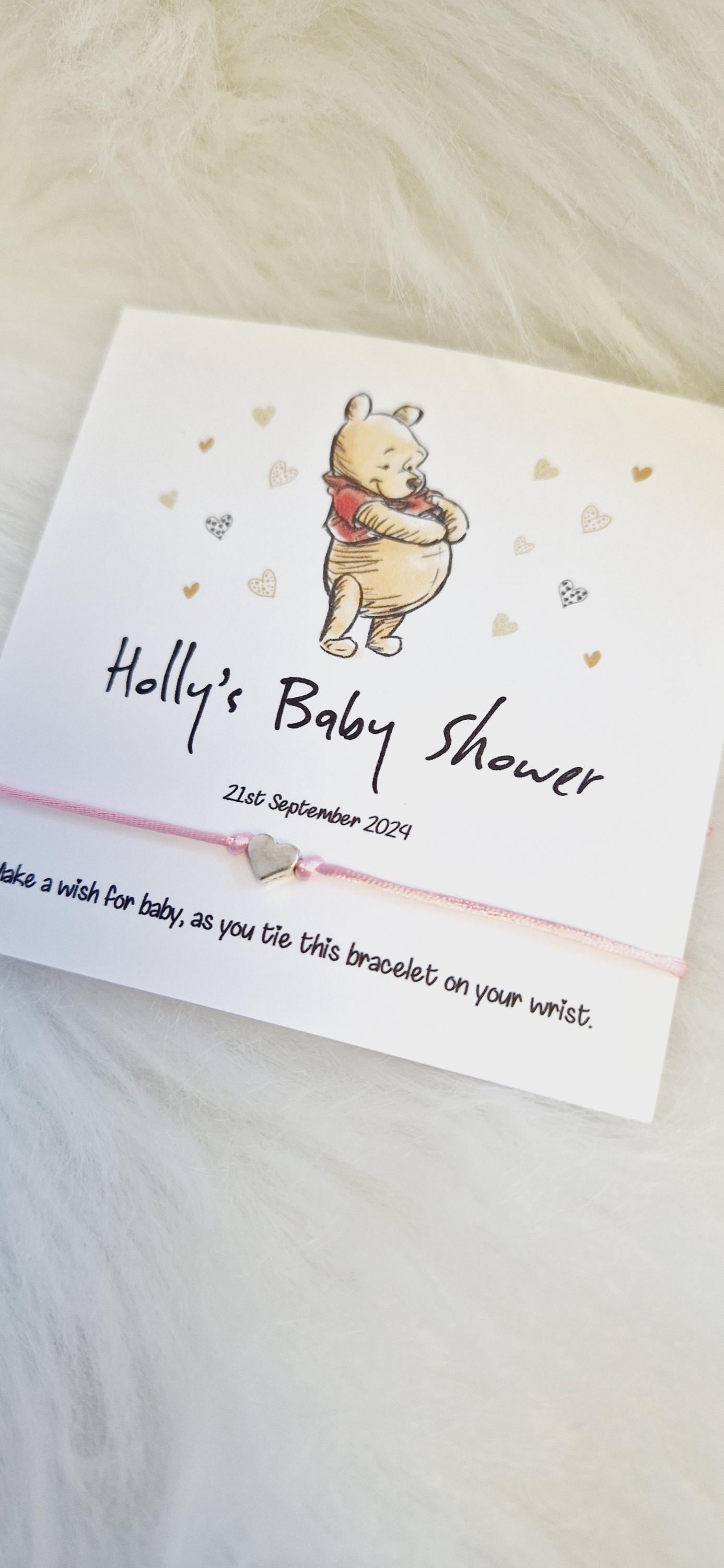 Winnie the Pooh | Teddy Bear | Wish Bracelet - Perfect Baby Shower Gift | New mum Gift | Mummy Gift | Charm Bracelet | Baby Sprinkle pt6