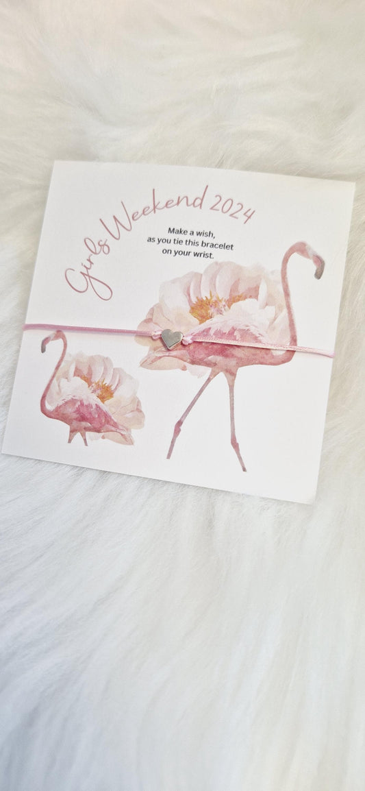 Girls Weekend 2024; Girls Getaway Gift I  Girls Trip I Wish Bracelet I Flamingo I  Wish Bracelet I Girls Weekend Gift  I Pink
