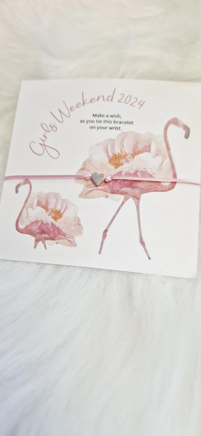 Girls Weekend 2024; Girls Getaway Gift I  Girls Trip I Wish Bracelet I Flamingo I  Wish Bracelet I Girls Weekend Gift  I Pink