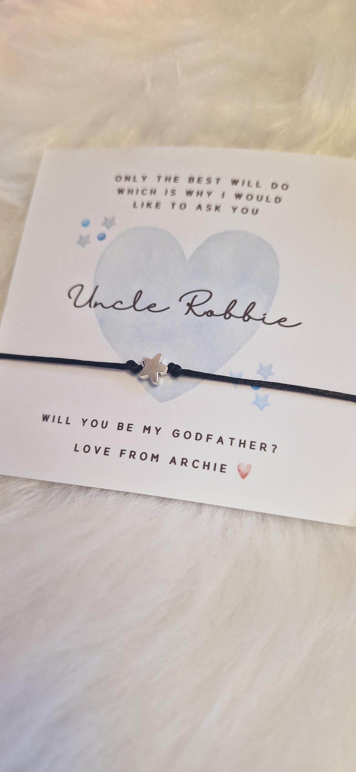 Personalised Godfather Wish Bracelet: Christening Gift