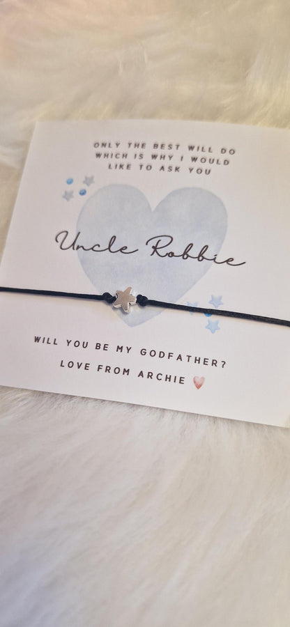 Personalised Godfather Wish Bracelet: Christening Gift