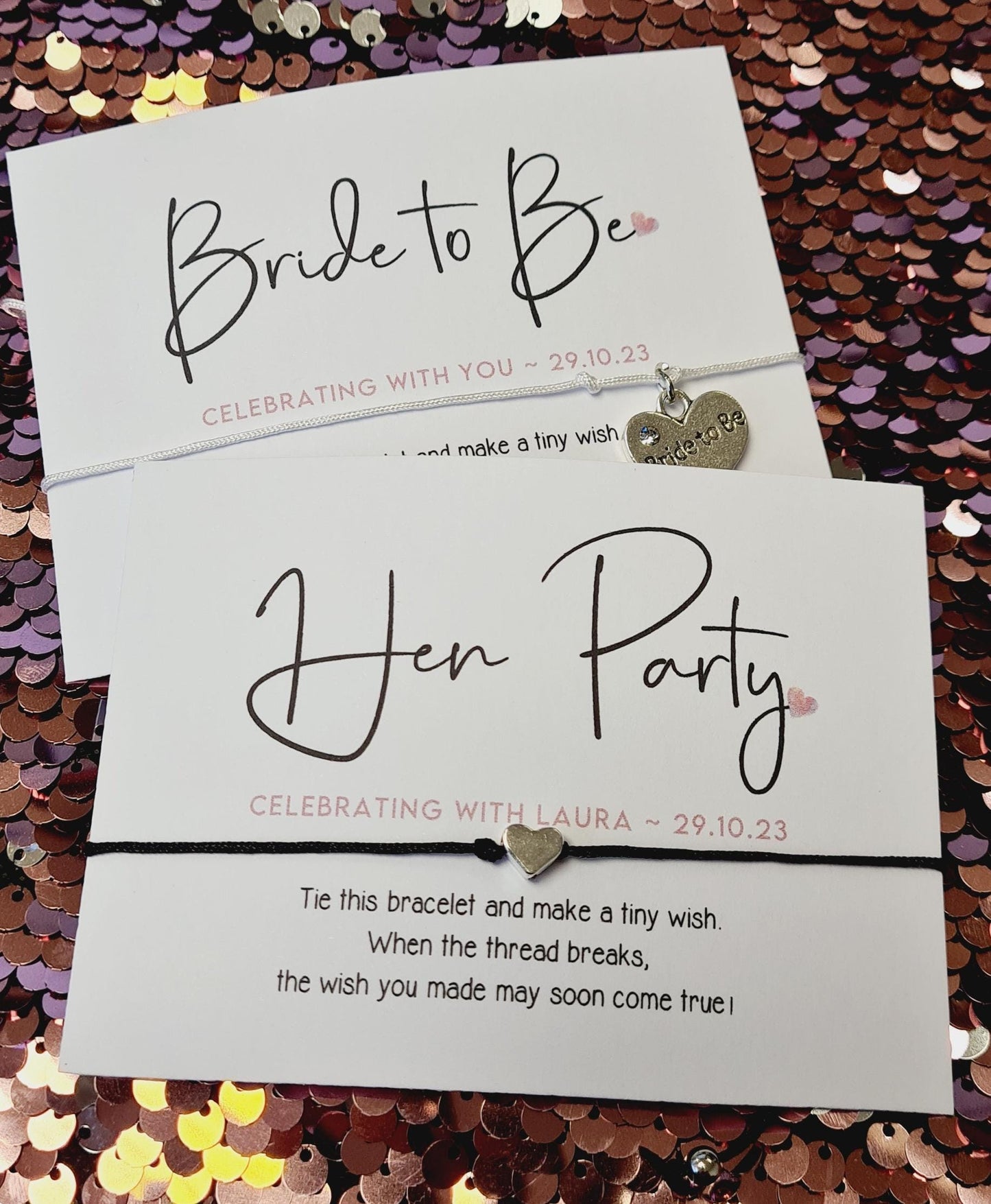 Hen Party Wish Bracelet – Minimalist Bridesmaid Favour, Adjustable Personalised Hen Party Wish Bracelet: Bride To Be Favour