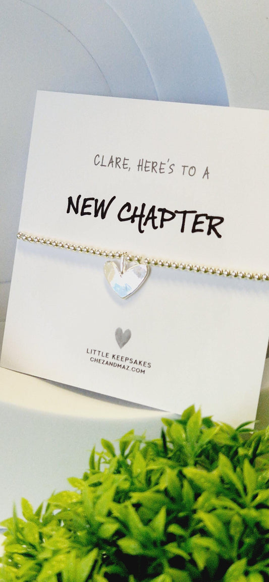 New Chapter Silver Bracelet: Heart Charm, New Beginnings Gift