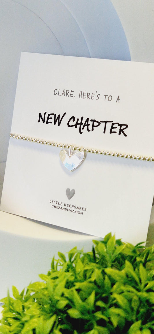 New Chapter Silver Bracelet: Heart Charm, New Beginnings Gift