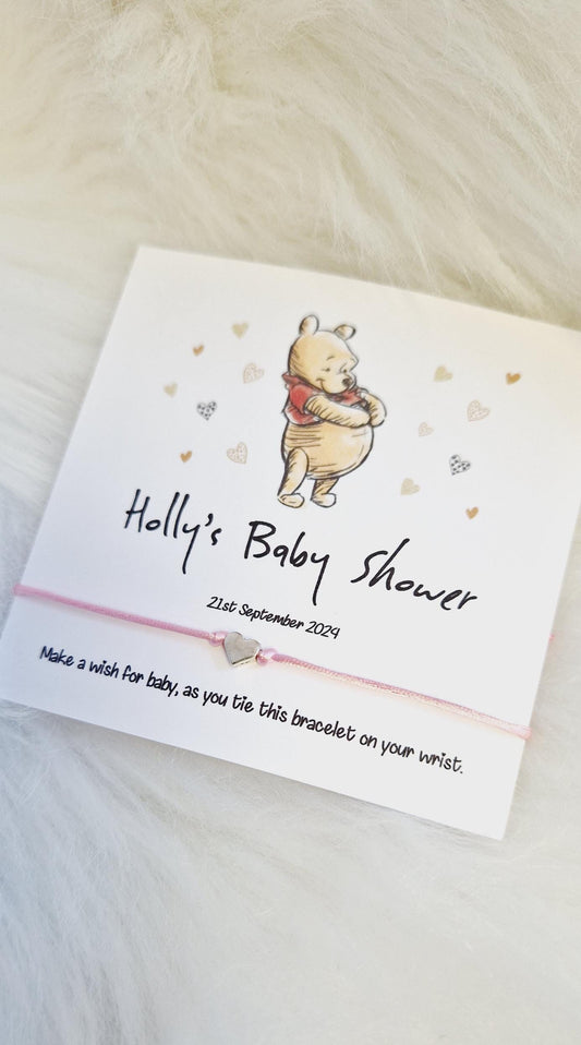 Winnie the Pooh | Teddy Bear | Wish Bracelet - Perfect Baby Shower Gift | New mum Gift | Mummy Gift | Charm Bracelet | Baby Sprinkle pt6