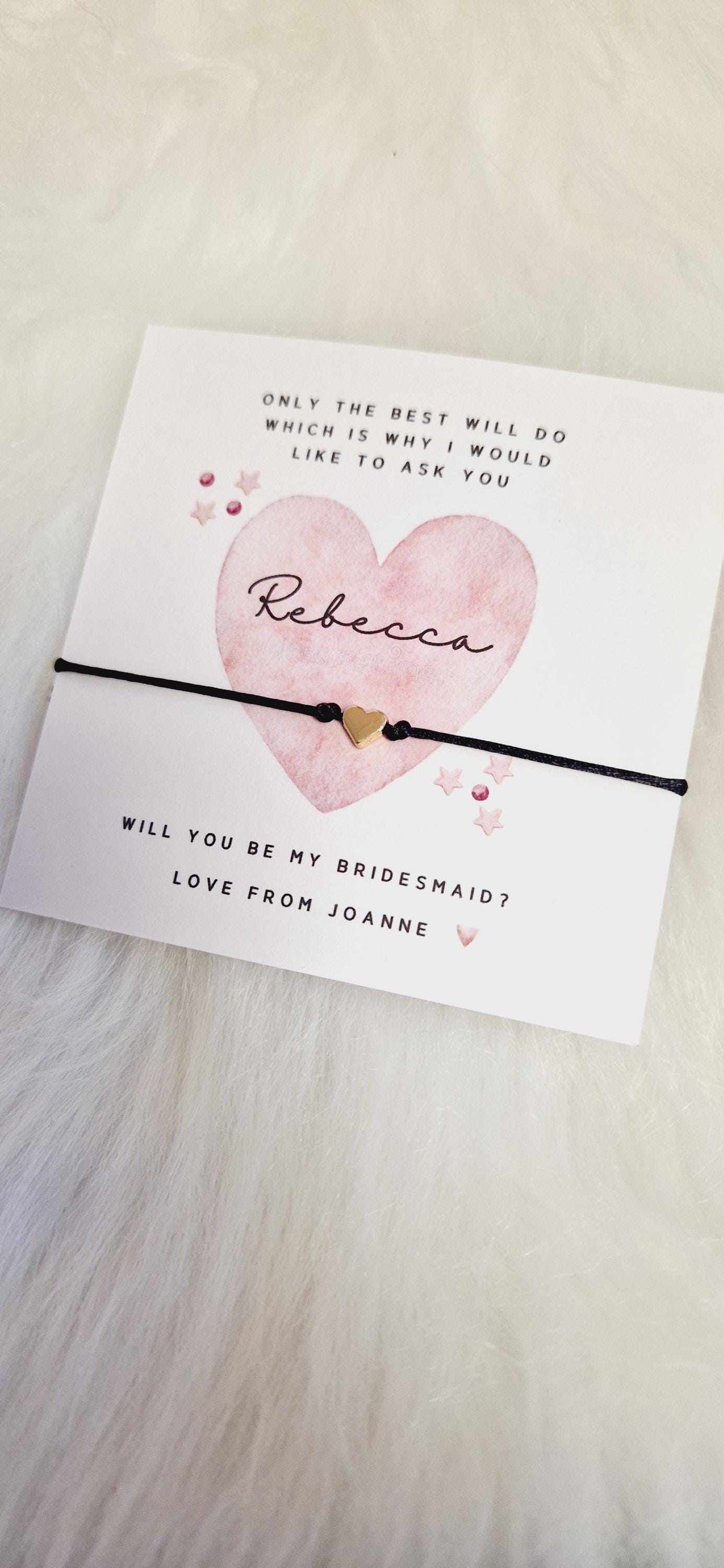 Personalised Bridesmaid Proposal Wish Bracelet: Flower Girl, Maid of Honour Gift