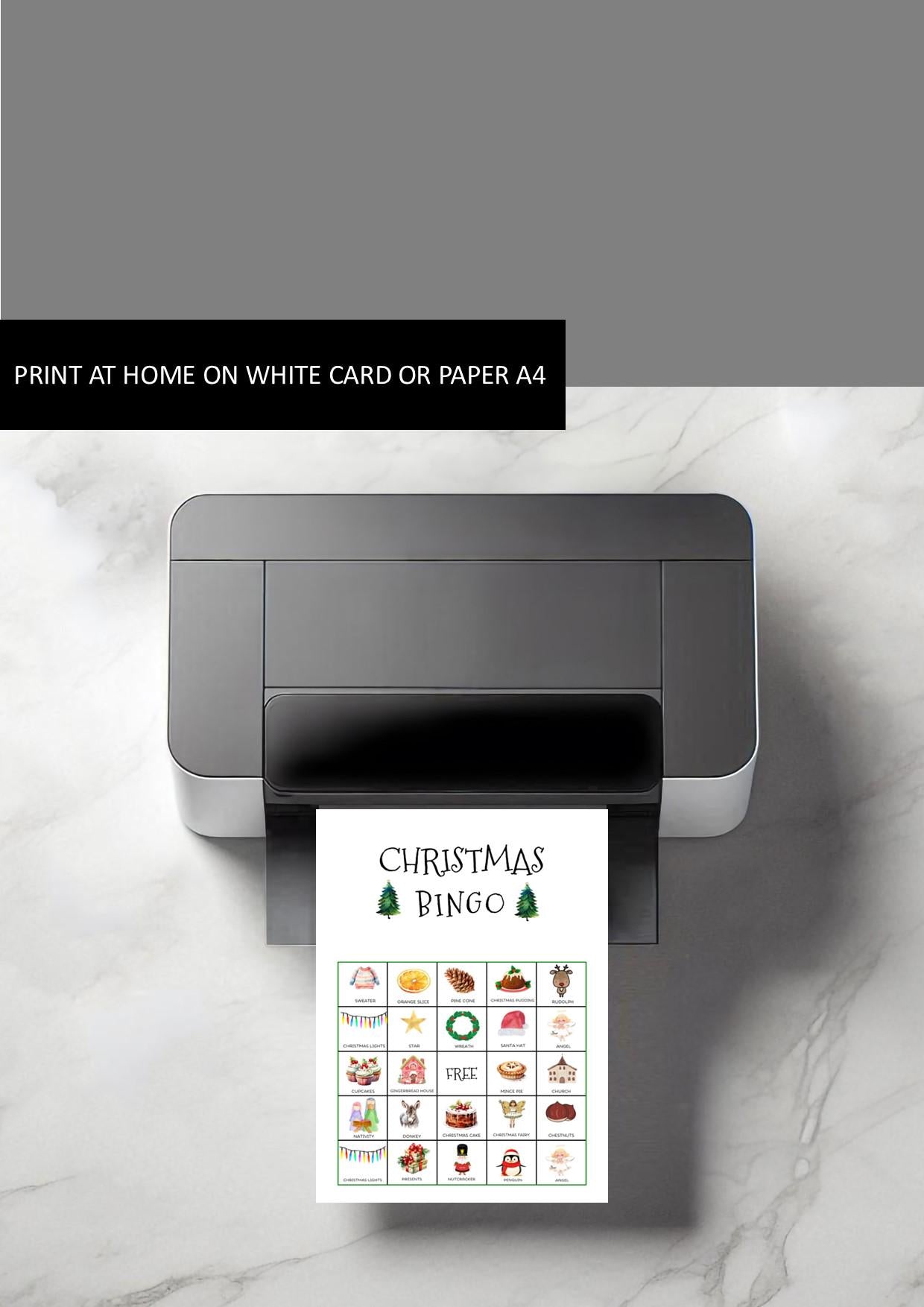 Christmas Bingo Picture Cards I Digital Download I  Printable Christmas Bingo Game for Kids & Adults, Holiday, Work Christmas Party I A4