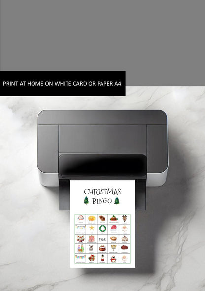 Christmas Bingo Picture Cards I Digital Download I  Printable Christmas Bingo Game for Kids & Adults, Holiday, Work Christmas Party I A4