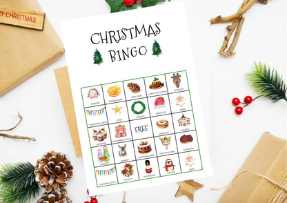 Christmas Bingo Picture Cards I Digital Download I  Printable Christmas Bingo Game for Kids & Adults, Holiday, Work Christmas Party I A4