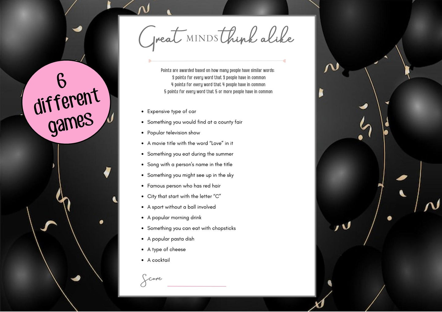Birthday Games for Her | 6 Game Bundle (Digital Download)