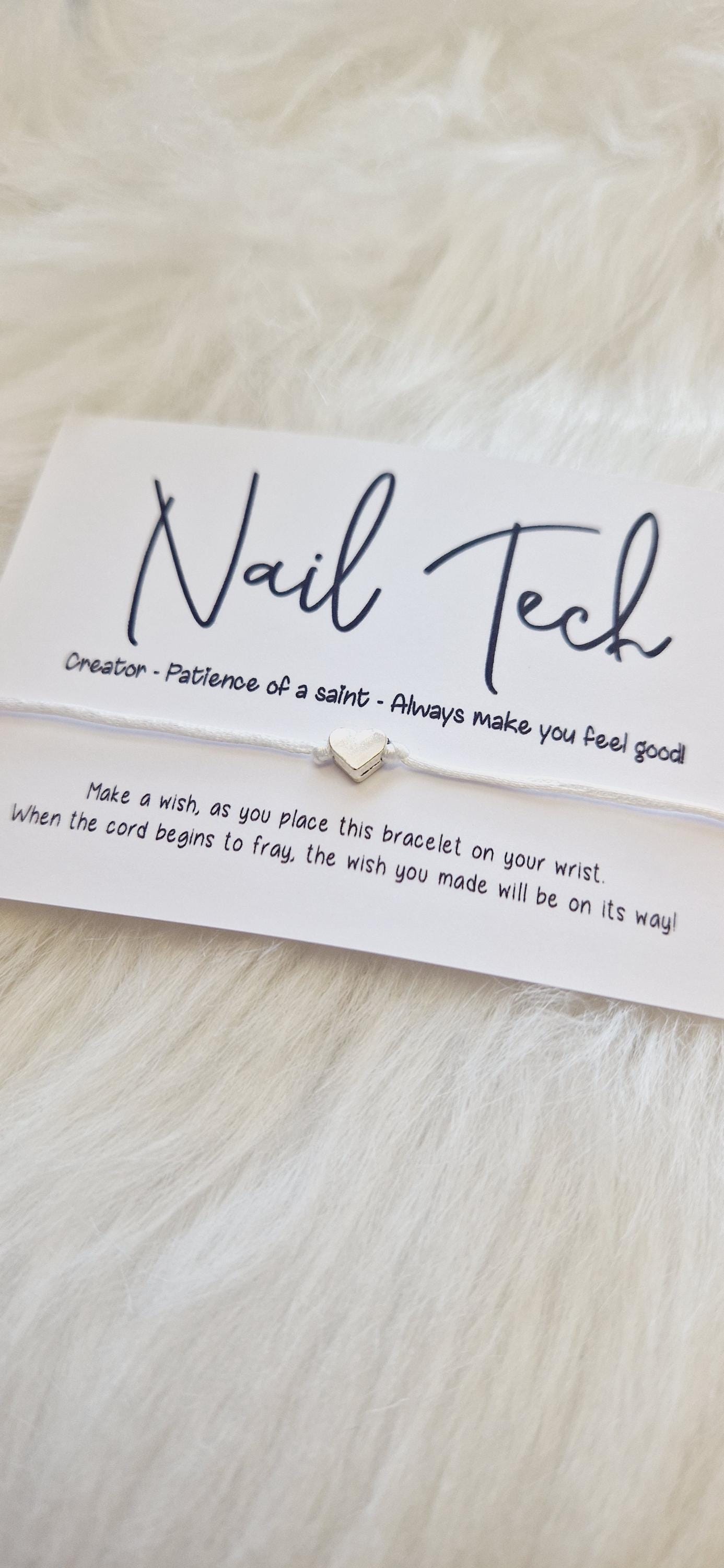 Nail Tech, Wish Bracelet, Wish String, Special Gift, Charm String, Sentiment Card, Nail Tech Gift, Gift For Nail Tech, Professional Gift,