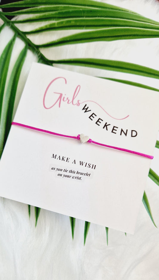 Girls Weekend I Girls Trip I  Wish String Charm Bracelet I Friendship Bracelet I Birthday I  Party bag filler I Girls Holiday i Hen I Gt20