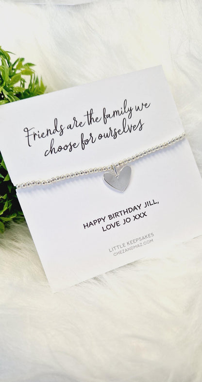 Silver Plated Heart Charm Bracelet: Friendship Gift