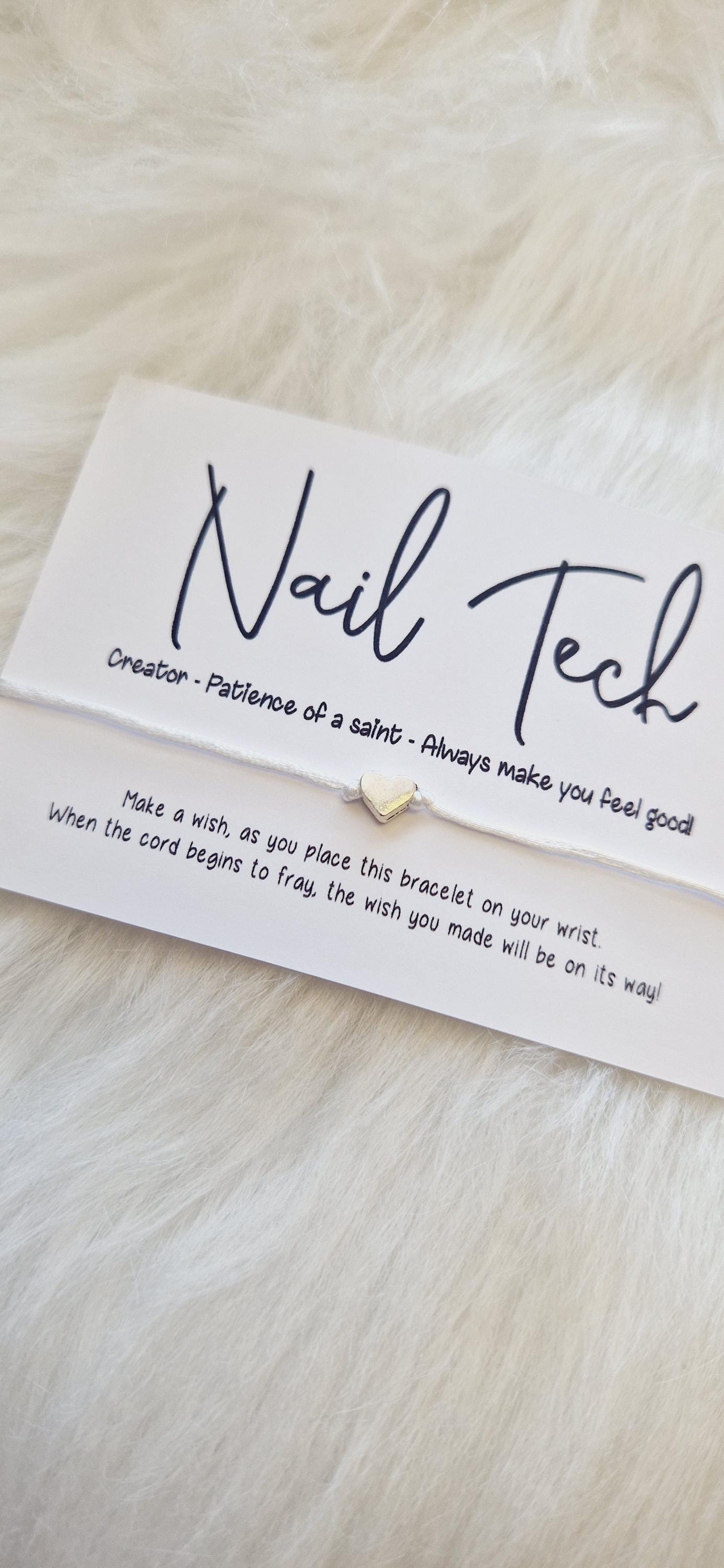Nail Tech, Wish Bracelet, Wish String, Special Gift, Charm String, Sentiment Card, Nail Tech Gift, Gift For Nail Tech, Professional Gift,