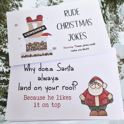 RUDE Christmas Jokes, Cracker I Stocking Fillers I Table Talkers I Table Decor I Advent Calendar Filler I Christmas Crackers Craft 18 cards