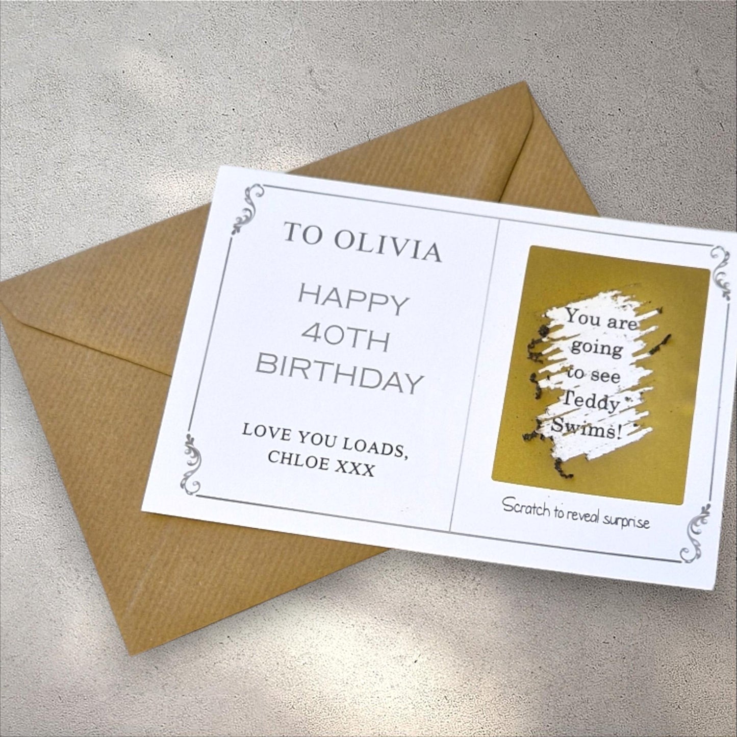 Personalised Birthday Scratch Reveal Card: Surprise Gift Ticket
