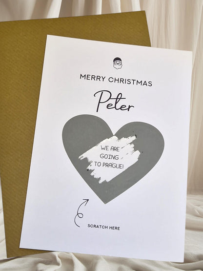 Scratch & Reveal Christmas Card Personalised Scratch Card Gift, Surprise Xmas Card, Christmas Scratch Card, Christmas Gift Card