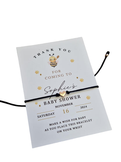 Personalized Honey Bee Baby Shower Wish Bracelet