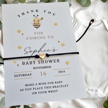 Personalized Honey Bee Baby Shower Wish Bracelet