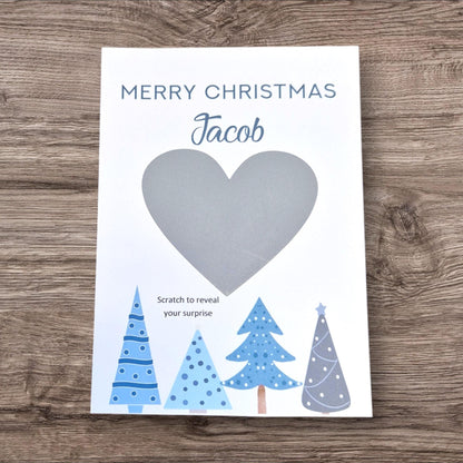 Personalised Trees Christmas scratch and reveal card - Christmas surprise - Card - christmas gift - surprise gift - scratch and see