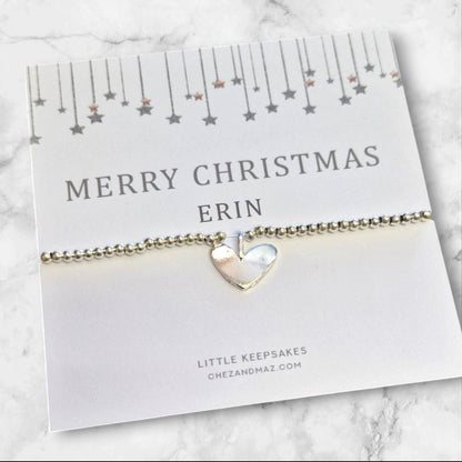 Personalised Merry Christmas Silver Plated Bracelet – Festive Gift for Her, Stocking Filler, Secret Santa, Holiday Jewellery, Xmas Gift Idea
