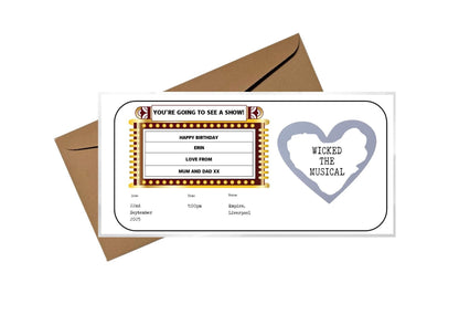 Personalised Musical Show Ticket Reveal Scratch Card - Christmas - Birthday Surprise