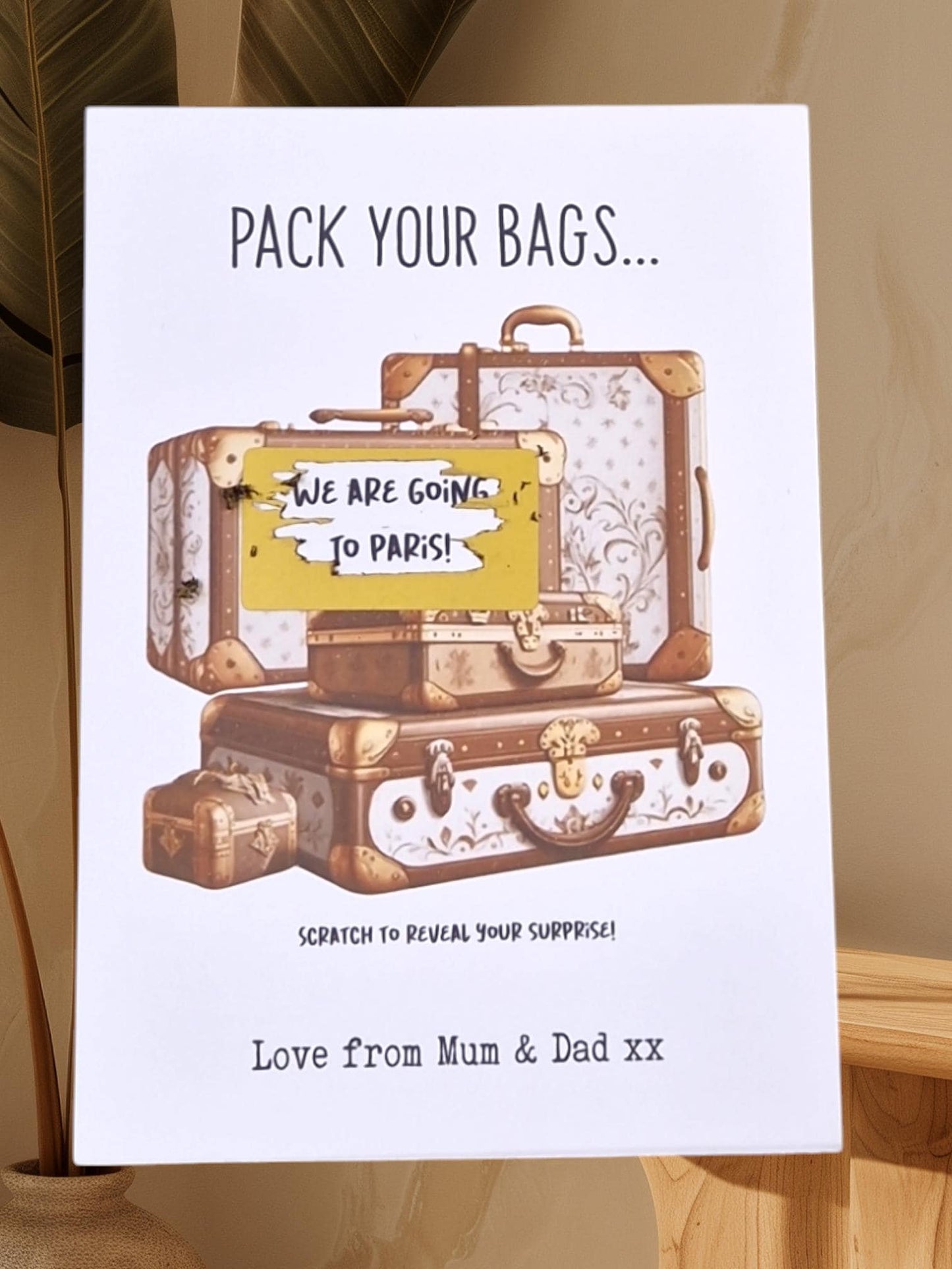 Pack Your Bags Scratch off Card Surprise Reveal Scratch Card, Holiday Reveal, Birthday, Christmas Surprise Weekend Break I Card Pk77