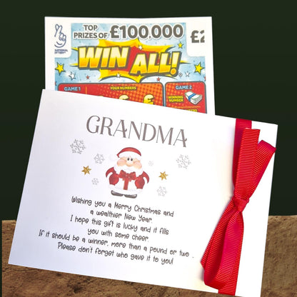 Personalised Novelty Christmas Lottery Ticket Holders -Scratch Card -Gift Card Holder I Table Decoration I Cracker alternative I Funny -P88