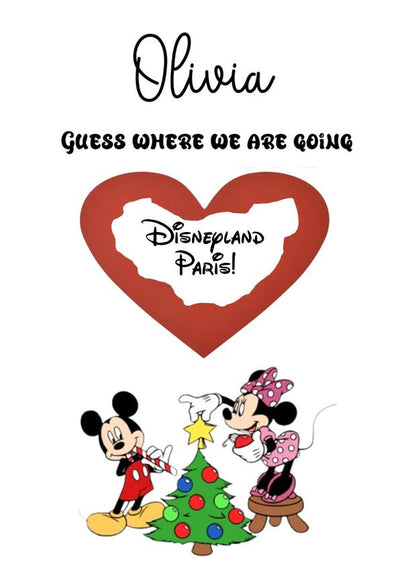 Disney Scratch Holiday Reveal Card Christmas Disneyworld Theme Park Surprise Reveal Ticket, Christmas Gift Disneyland Personalised