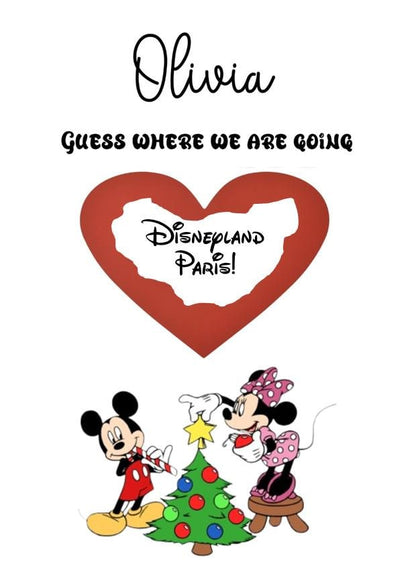 Disney Scratch Holiday Reveal Card Christmas Disneyworld Theme Park Surprise Reveal Ticket, Christmas Gift Disneyland Personalised