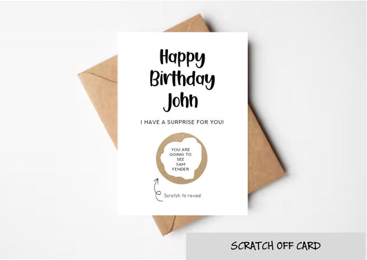 Personalised Birthday Scratch To Reveal Card: Surprise Gift Voucher