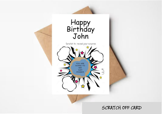 Personalized Comic Book Scratch To Reveal Birthday Surprise Card