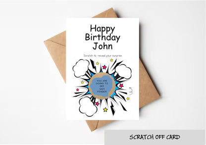Personalized Comic Book Scratch To Reveal Birthday Surprise Card