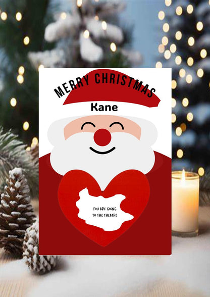 Personalised Santa Christmas Scratch-Off Card: Surprise Gift Reveal - Holiday, Concert, Festival Surprise Reveal